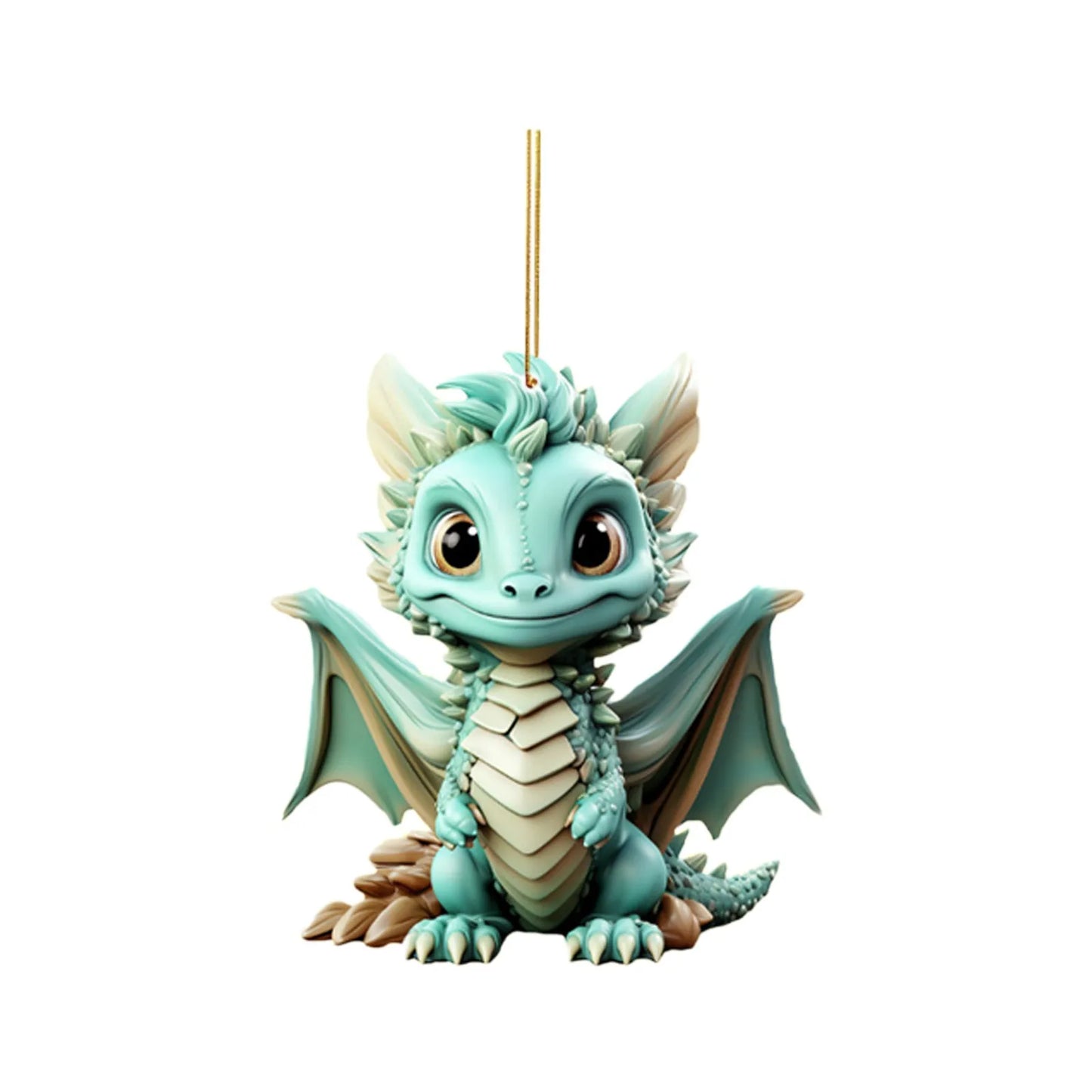 6PC 2D Flying Baby Dragon Ornament