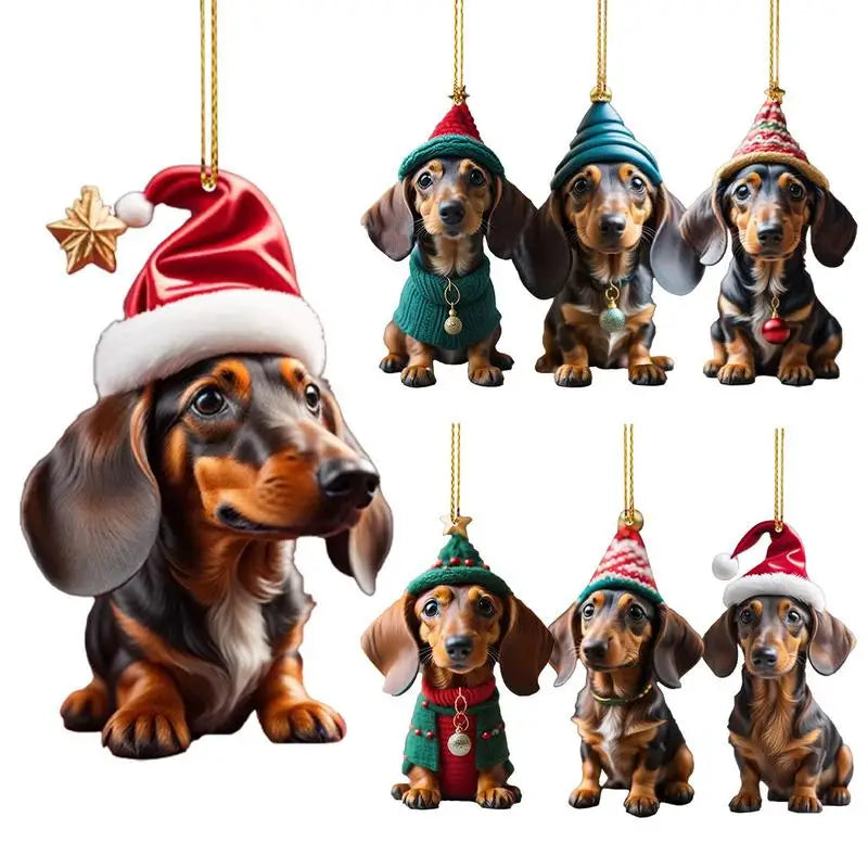 cute Dachshund Dog Xmas Ornaments