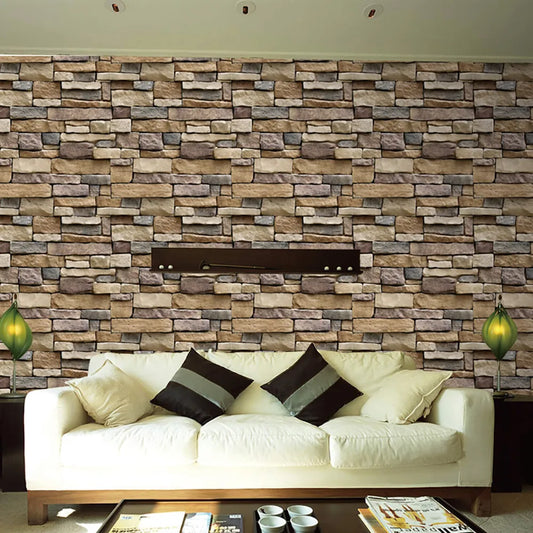 Home Stone Sticker Rustic Wall Paper