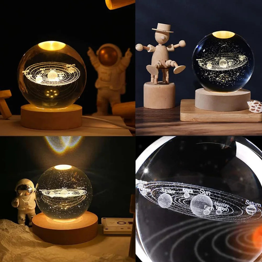 USB LED Night Light Galaxy Crystal Ball