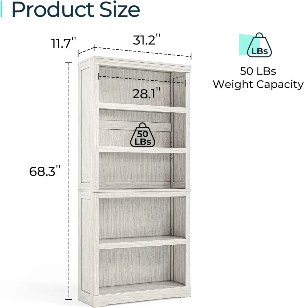 Standing 5-Shelf Bookcase, 68 in. Tall